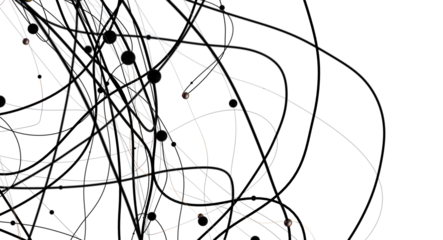 Futuristic geometric double data flow background with connecting dots and lines. Abstract digital