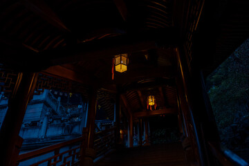 Chinese style lantern corridor