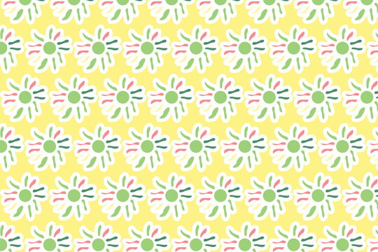 Vector Hello Spring Seamless Pattern Background