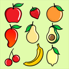 EPS vector hand drawn fruit collection