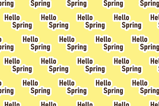 Vector Hello Spring Seamless Pattern Background