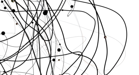 Futuristic geometric double data flow background with connecting dots and lines. Abstract digital