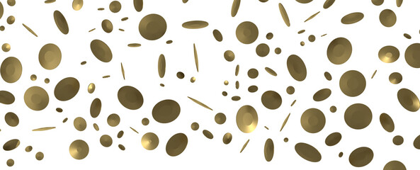 Sprinkle of Success: Spectacular 3D Illustration Showcasing Cascading Gold Confetti