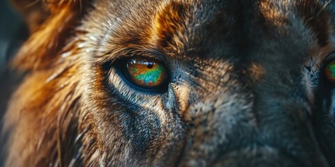 Naklejka premium A detailed close-up of a dog's face with striking green eyes. Perfect for animal lovers or pet-related projects