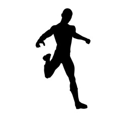 Fototapeta na wymiar Silhouette of a sporty man in running pose. Silhouette of a male run pose.
