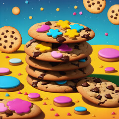 Obraz premium chocolate chip cookie