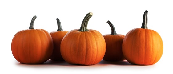 Orange pumpkins isolated on white