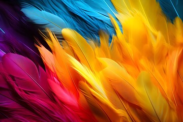 Plume Palette: Vibrant Designs with a Colorful Feather Background