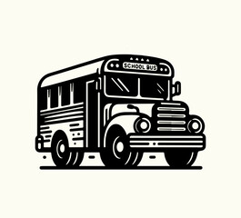 school bus illustration hand drawn graphic asset