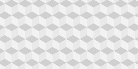 Seamless abstract Background of cube geometric pattern grid backdrop triangle. Abstract cubes geometric tile and mosaic wall or grid backdrop hexagon technology. white and gray geometric block cube.
