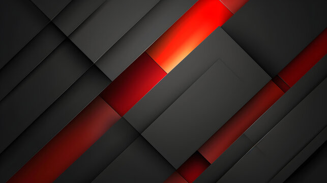 Red black shapeless flat abstract technology business background with glow stripes cubes