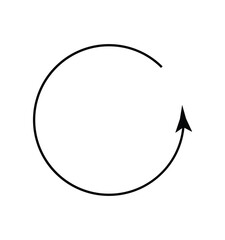 Circular arrow, circle arrow icon. Rotation, restart, twist, turn concept button / icon. Vector on white background.