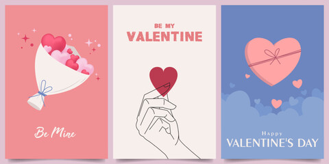 simple minimalist happy valentine day vector design illustration background. for postcard, banner, poster, social media, promotion