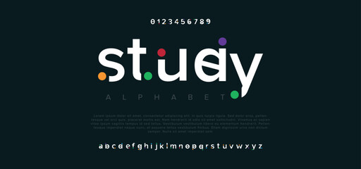 Modern abstract digital alphabet font. Minimal technology typography, Creative urban sport fashion futuristic font and with numbers. vector illustration