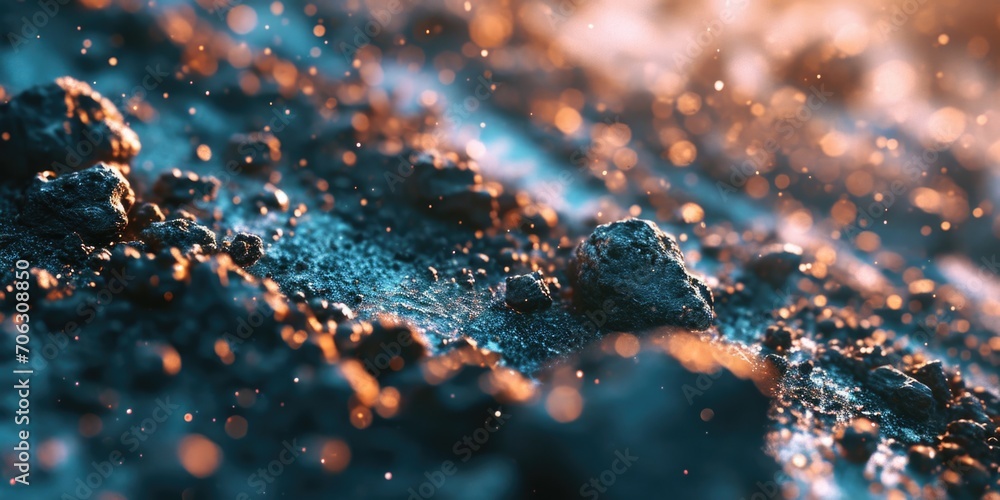 Poster close up view of rocks and water. suitable for nature and landscape themes