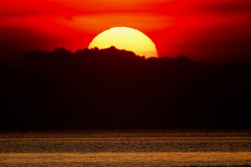 Beautiful full sunset sunlight sky background