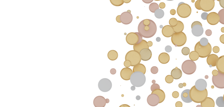 gold  Bliss: Exquisite 3D Illustration of Blissful gold Confetti