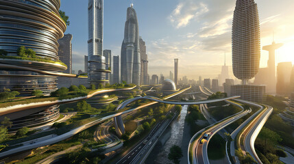 Obraz premium Smart Kuala Lumpur city futuristic concept