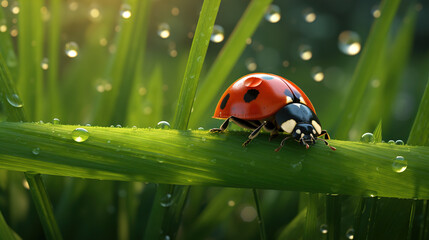 Obraz premium ladybug on grass