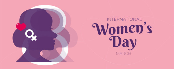 International womens day 8 March vector greeting card poster banner background design