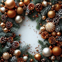 Obraz na płótnie Canvas Beautiful Celebratory Christmas Background, White Background, Illustrations Images