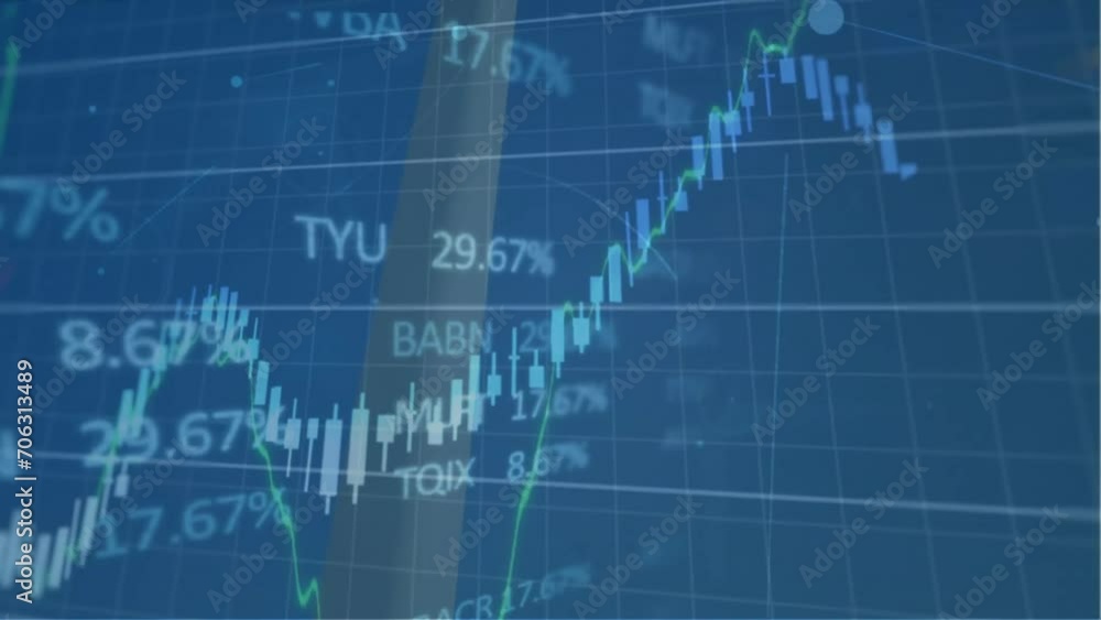 Poster animation of wind turbine and financial data processing