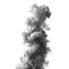 Black Smoke Movement Isolated On White, White Background, Illustrations Images