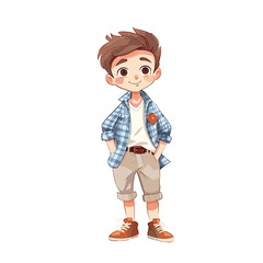 modeling boy fashion character cartoon illustration