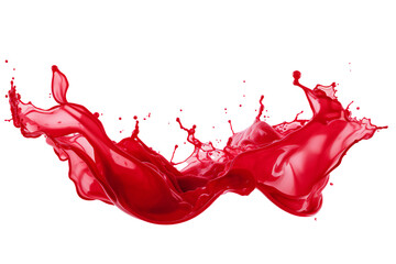 Liquid Paint Transparent red splash on white background Generative AI