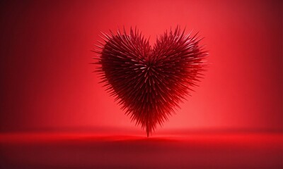 red heart on black background