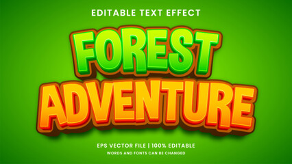 Forest Adventure 3D editable text effect