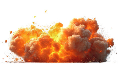 Explosion fire and flames isolated on white, transparent, PNG