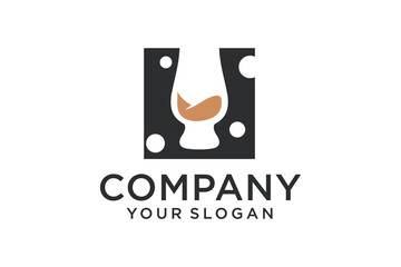 wine glass and infinity logo design