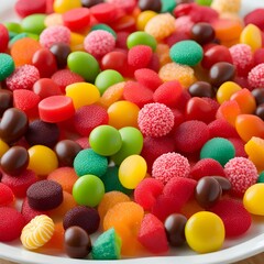Fototapeta na wymiar jelly beans in a bowl, colorful jelly beans, candy-making-day-visual-delight
