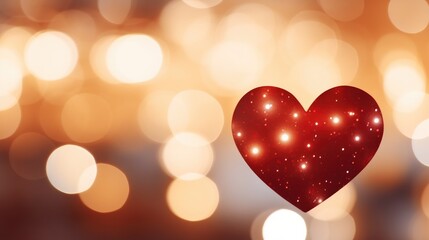blurred background with heart shaped bokeh for valentine's day. Blank background for presentation and montage