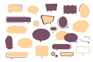 A set of simple speech bubbles, colorful storyboard layout template set for quick comic book style creation. A4 paper size suitable for printing. Vector isolated frame in handmade sketch style