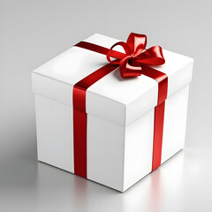 Gift box with red ribbon gift holiday christmas valentine