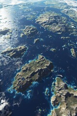 ealistic planet surface and visible city lights.