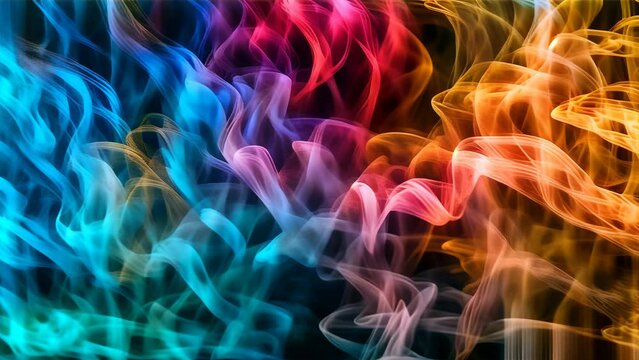 the flow of smoke dyed in rainbow colors, characterized by its light and translucent texture.
