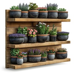 Fototapeta premium Garden Storage Modern Made Wood, White Background, Illustrations Images