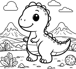 dinosaur theme children's coloring pages
