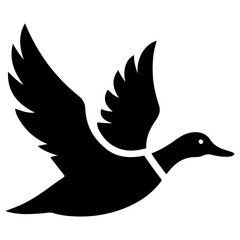 Fototapeta premium minimal flying duck vector silhouette, black color silhouette