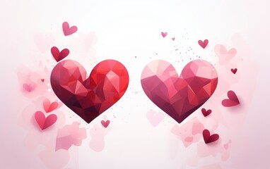 happy valentine's day greeting card with hearts