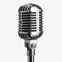 Naklejka premium Microphone On White Background Close Genre, White Background, Illustrations Images