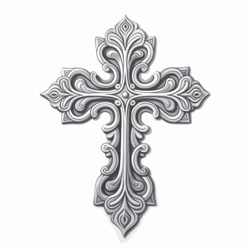 Black and white crucifix in Gothic style