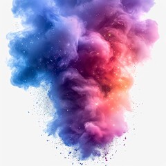 Pastel Color Dust Particle Splashing Powder, White Background, Illustrations Images
