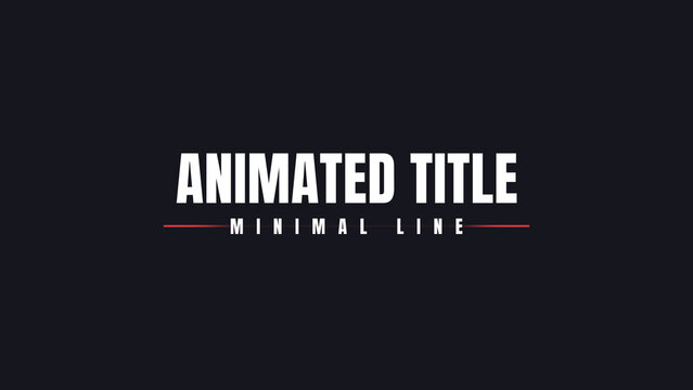 Animated Titles with Minimal Line