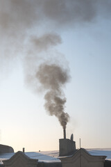 Zanieczyszczenie środowiska szkodliwym dymem. - obrazy, fototapety, plakaty
