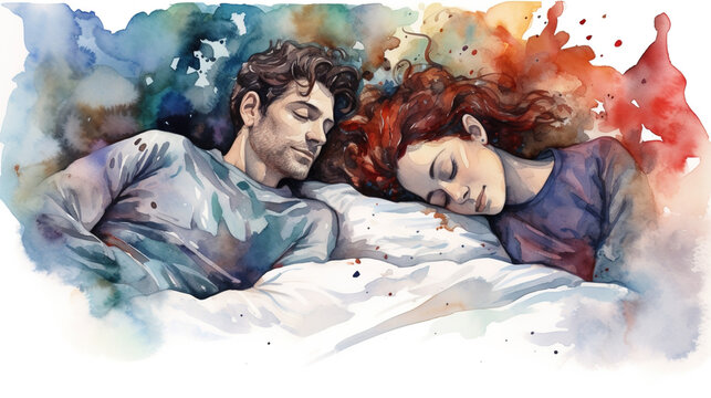 watercolor_man_and_woman_in_bed_slipping