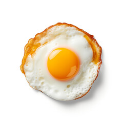 top view photography of a fried egg isolated on a transparent background created with Generative Ai